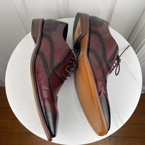 Asher Green Mens 10.5 Leather Perforated Wingtip Oxfords Lace Up Dress Shoes‎ Ag100 Mens Dress Shoes Genuine Calf Leather Wingtip Oxfords  main image 4